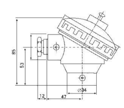 鎧裝熱電偶防水式接線盒示意圖