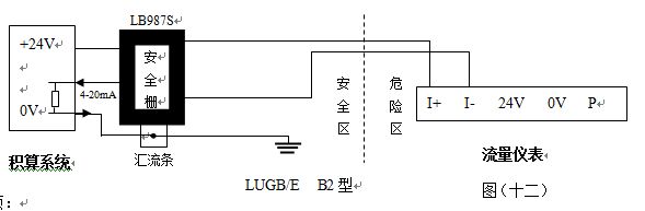 空氣流量表防暴型渦街流量儀表配線設(shè)計圖二